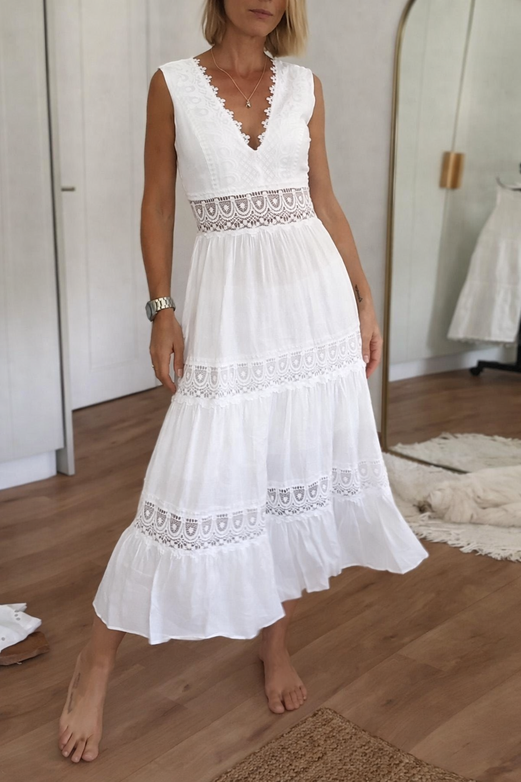 Phiona™ | Elegant Lace Dress with V-Neck