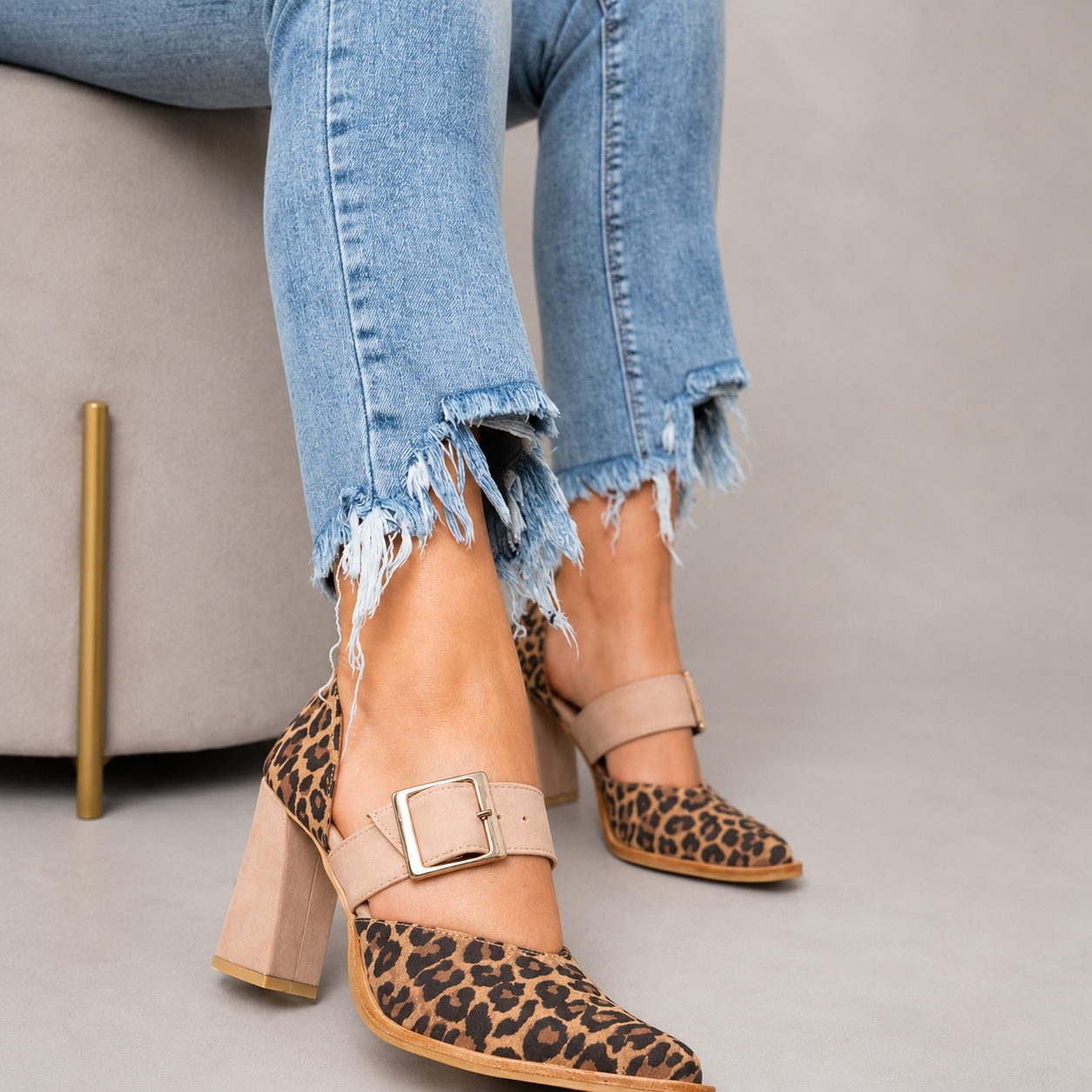 Barbara | Block Heel Leopard Print