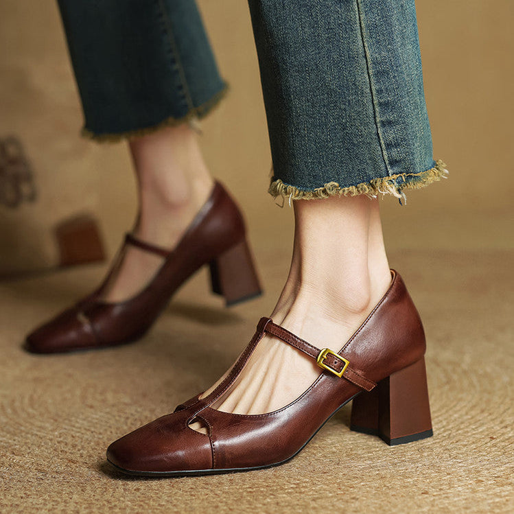 Alysa | T-Strap Block Heels
