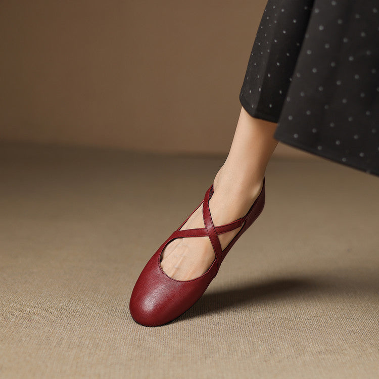 Zeor | Cross-Strap Comfort Flats