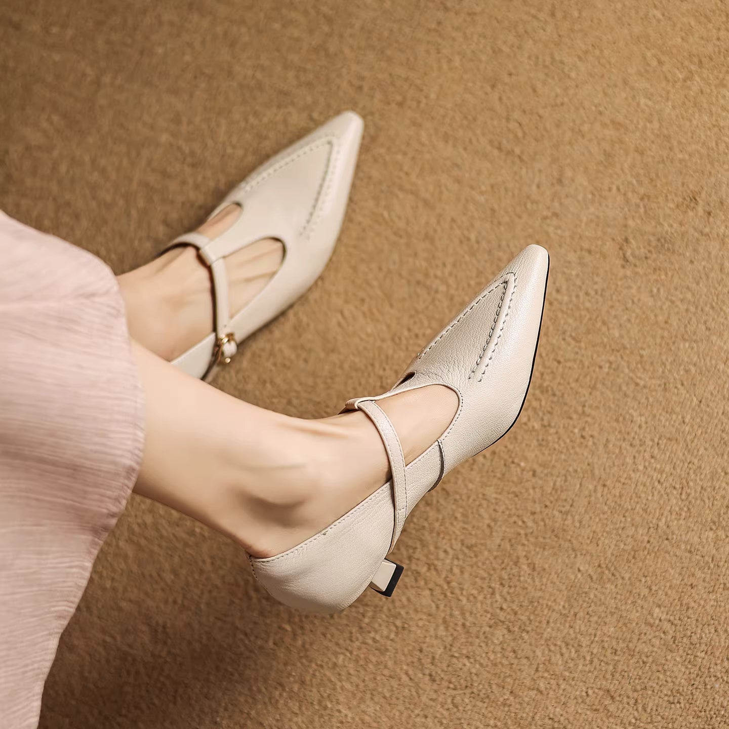 Tirea | T-Strap Kitten Heels