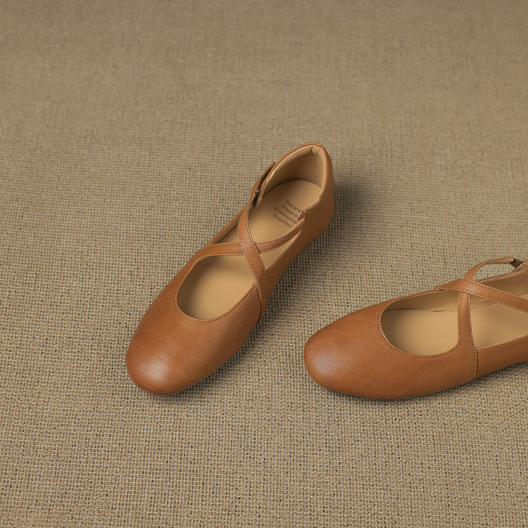Zeor | Cross-Strap Comfort Flats