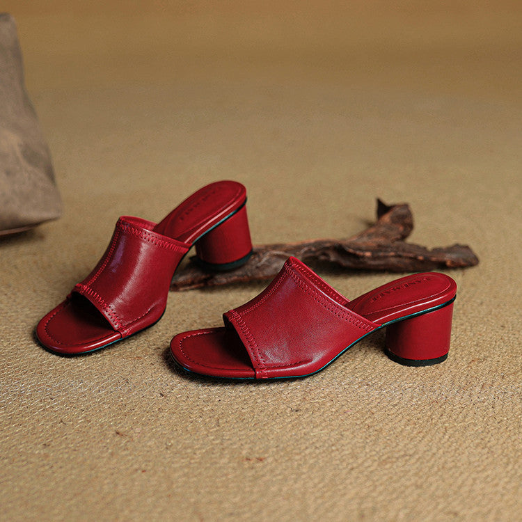 Amira | Open-Toe Block-Heel Mules