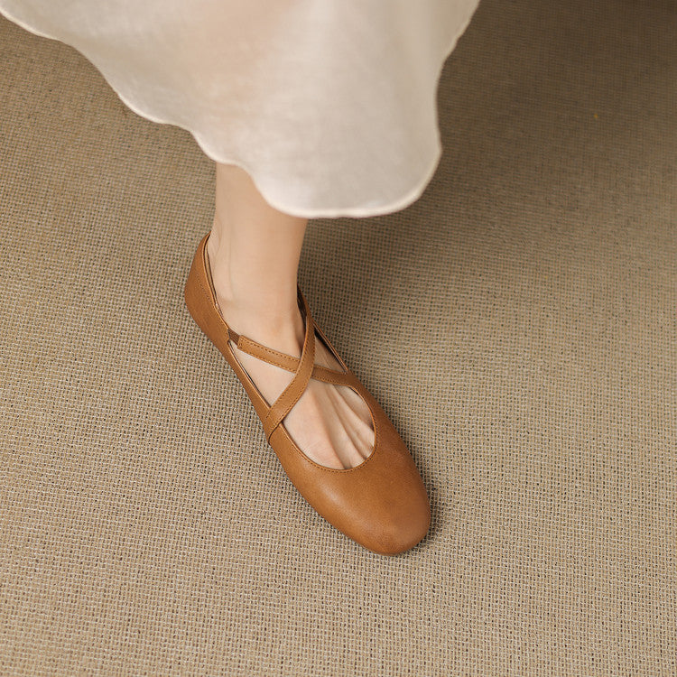 Zeor | Cross-Strap Comfort Flats