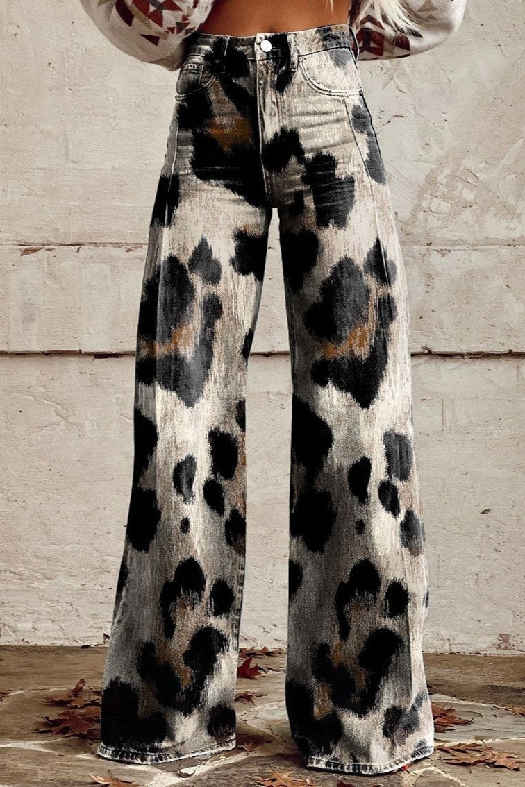 Pascale – Women's Animal Spot Print Wide-Leg Trousers