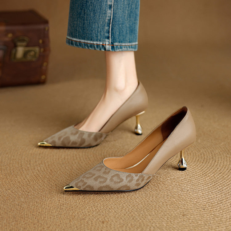 Clair | Leopard Accent Heels