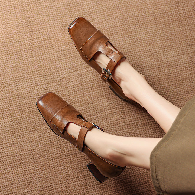 Veyra | T-Strap Block Heels