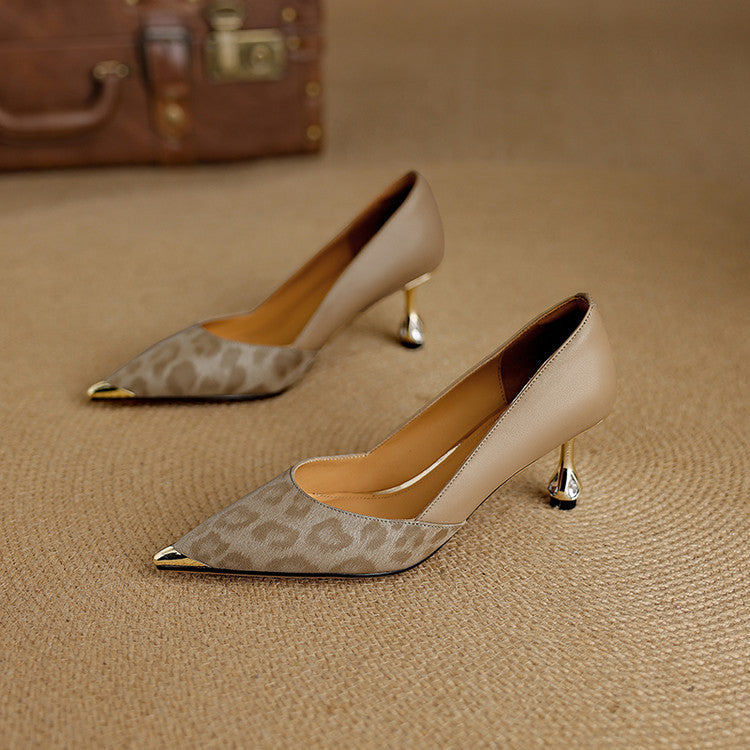 Clair | Leopard Accent Heels