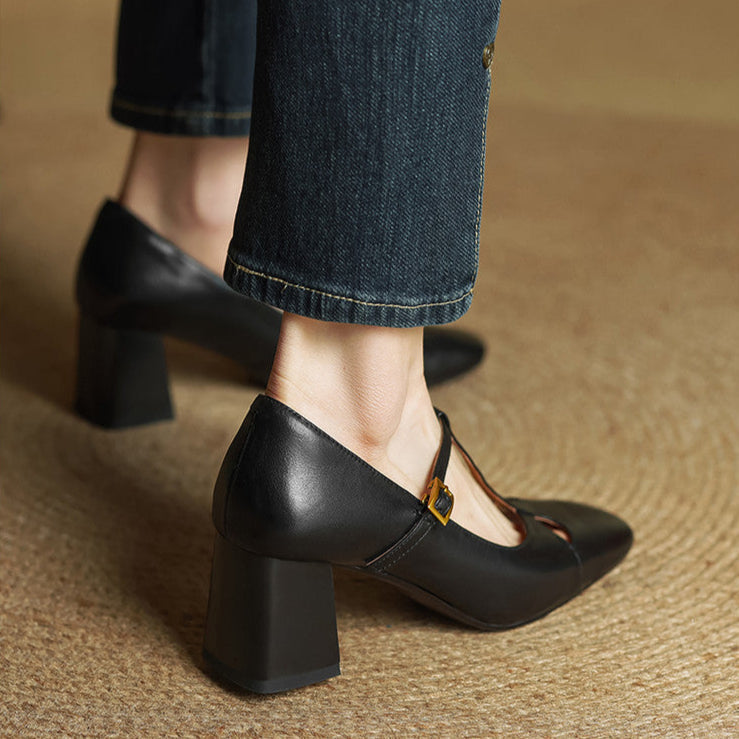 Alysa | T-Strap Block Heels