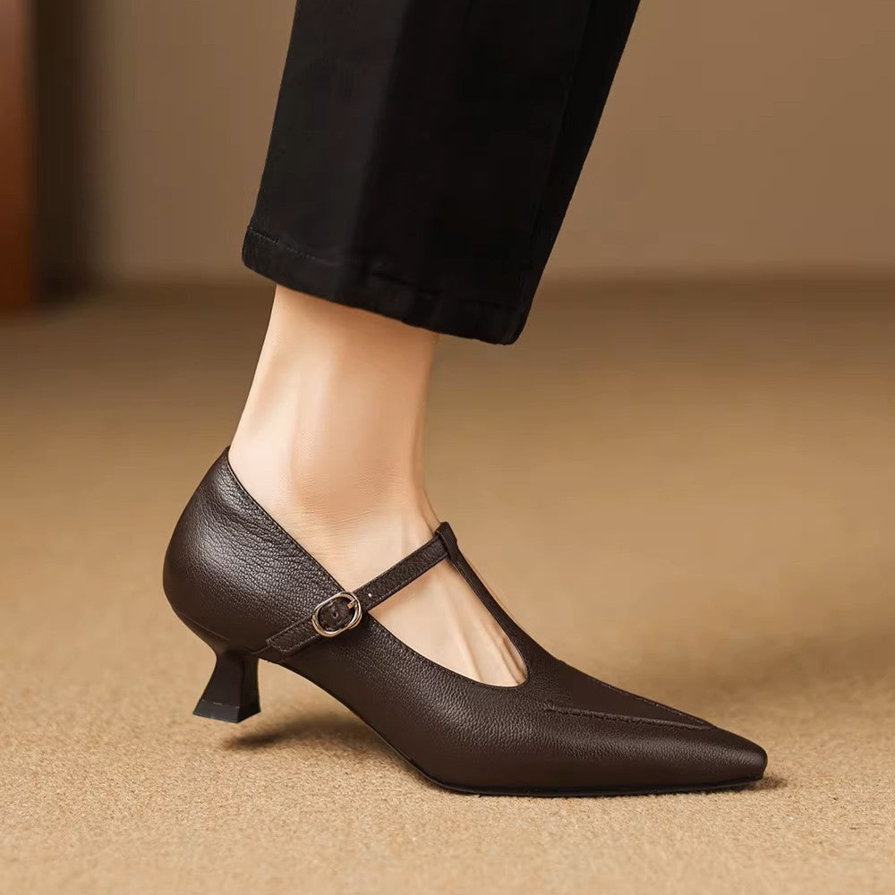 Tirea | T-Strap Kitten Heels