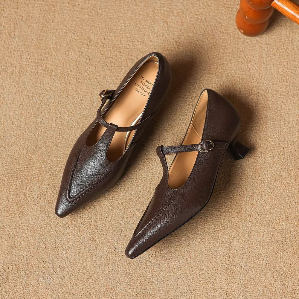 Tirea | T-Strap Kitten Heels