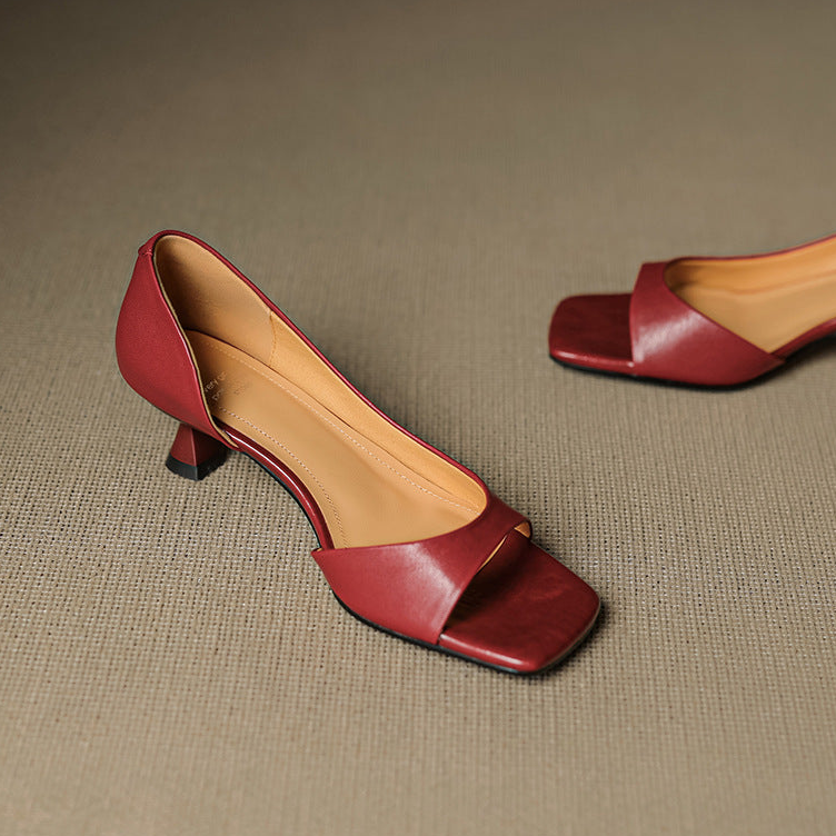 Celin | Peep-Toe Kitten Heels