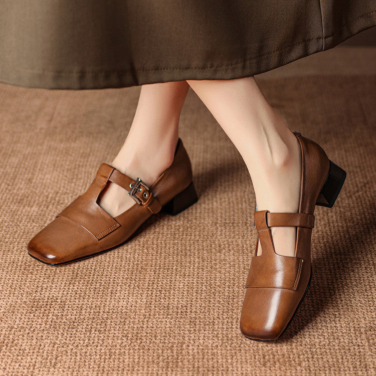 Veyra | T-Strap Block Heels
