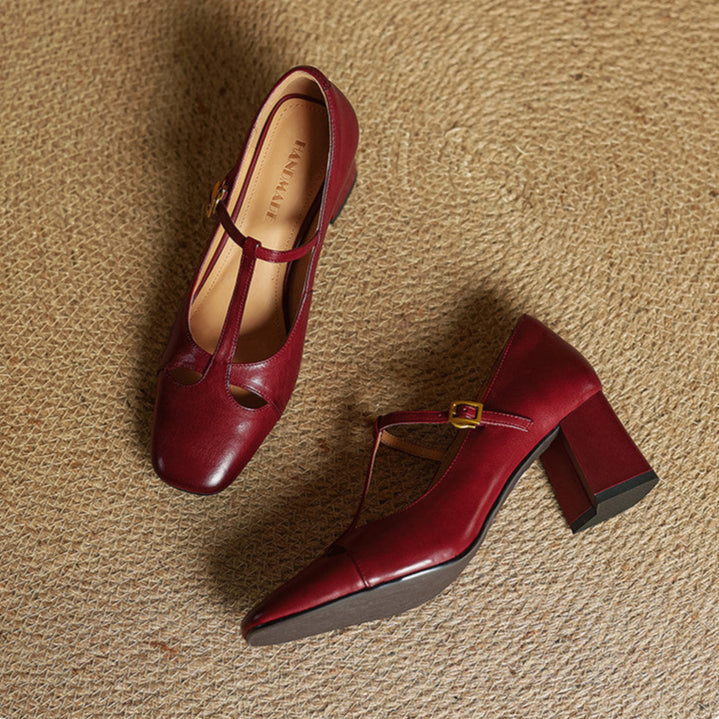 Alysa | T-Strap Block Heels