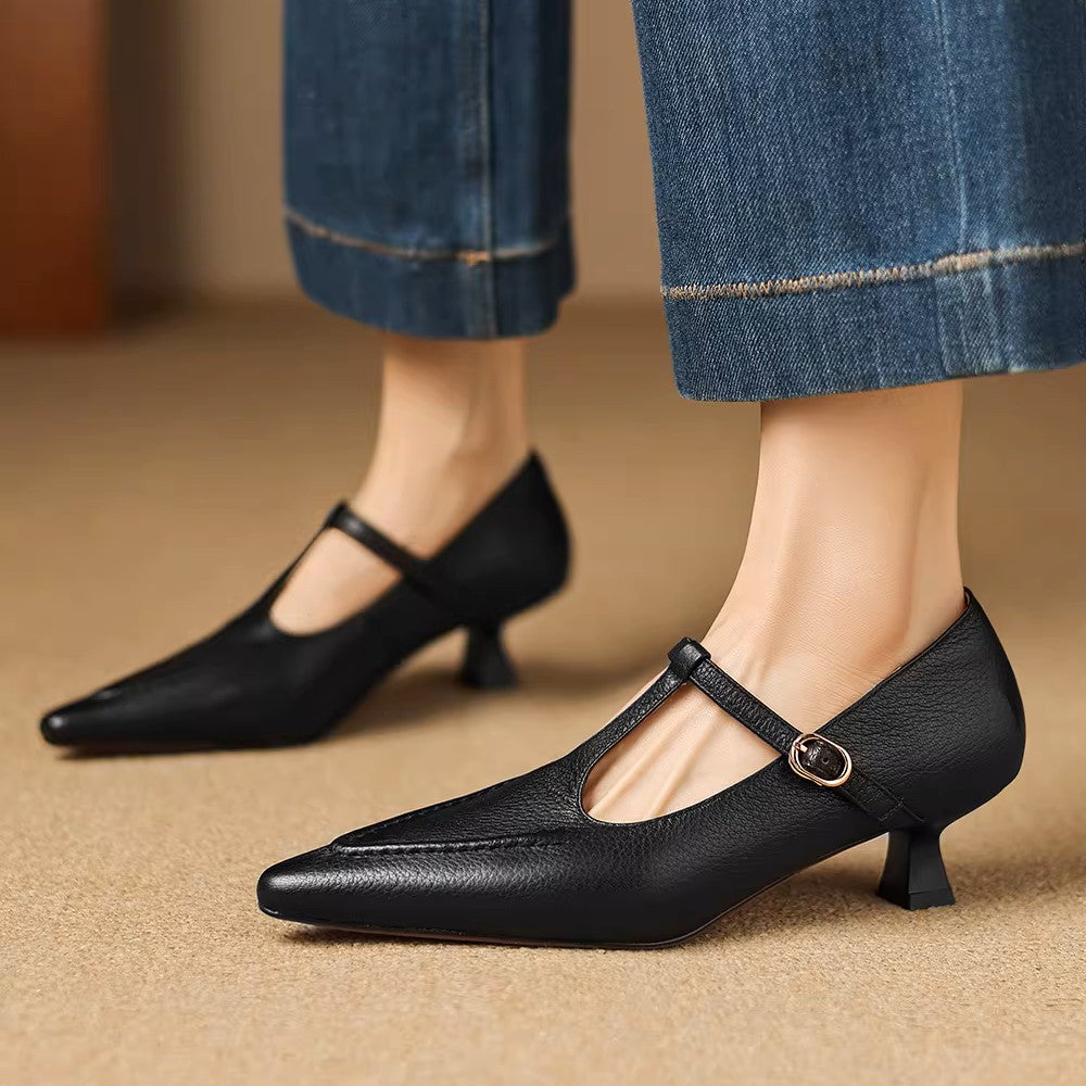 Tirea | T-Strap Kitten Heels