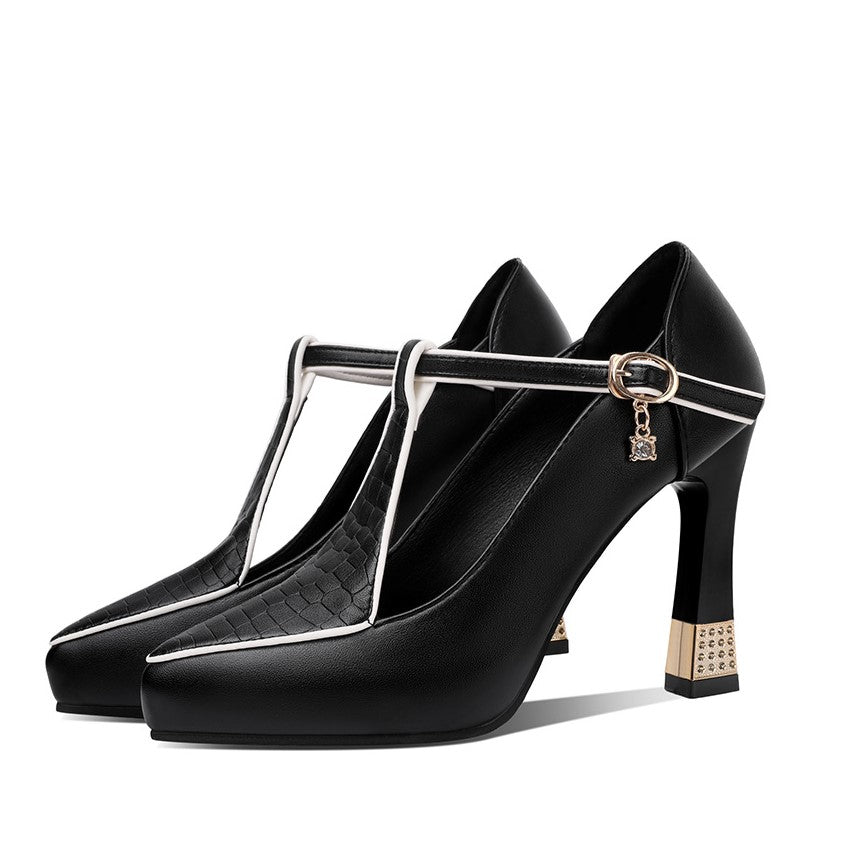 Hermione women's jewelled t-bar court shoes