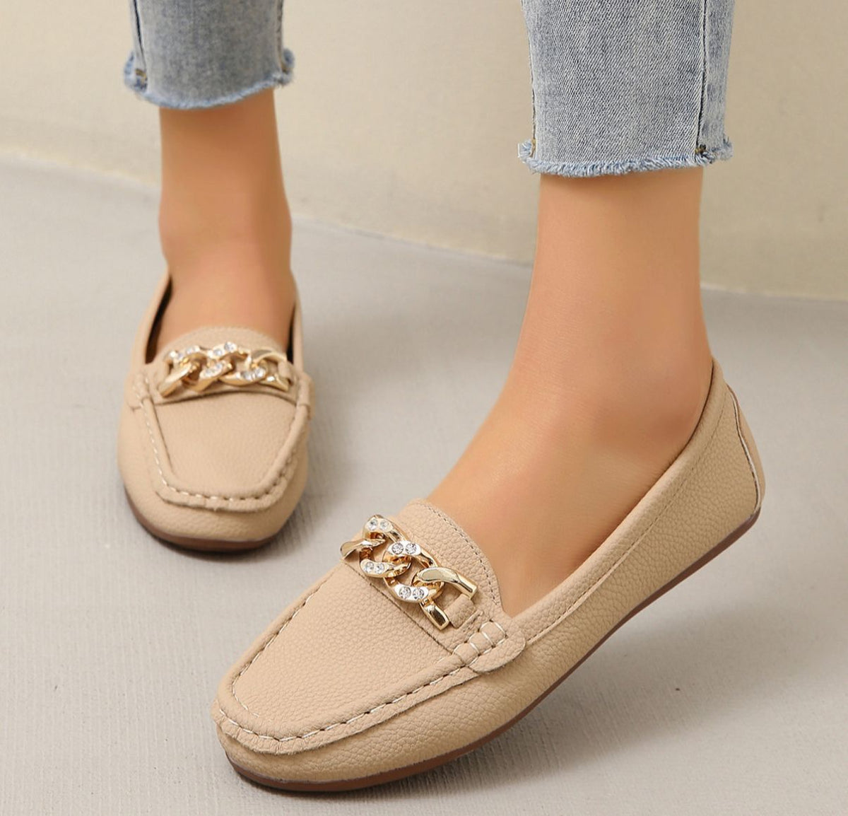 Eden - Orthopedic Flat Diamond Buckle Loafers