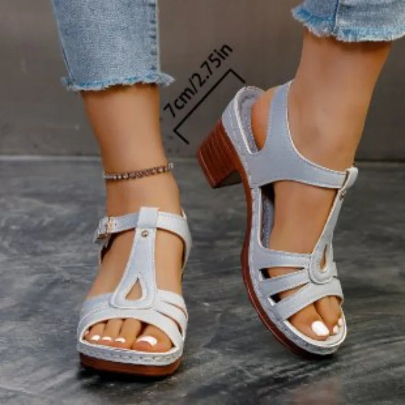 Delphine sandals in White - heel height approx. 7 cm