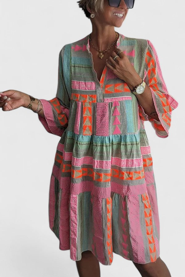 Persephone Tiered Boho Dress - front view
