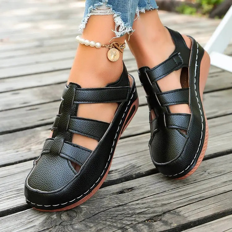 Narelle Orthopaedic Closed-Toe Platform Wedge Sandals