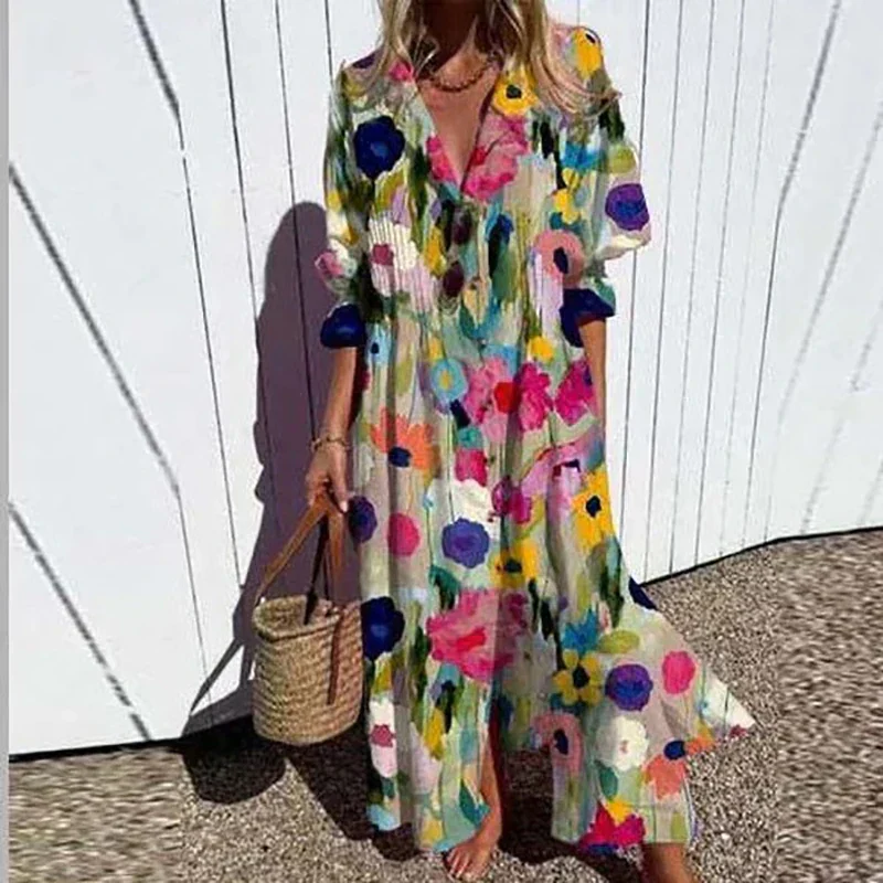 Daphne | Puff sleeve maxi dress