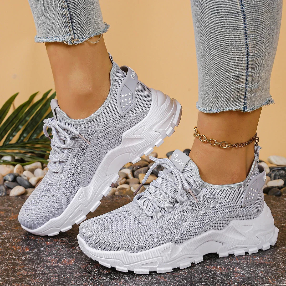Noelene – Orthopaedic Knit Platform Sneakers
