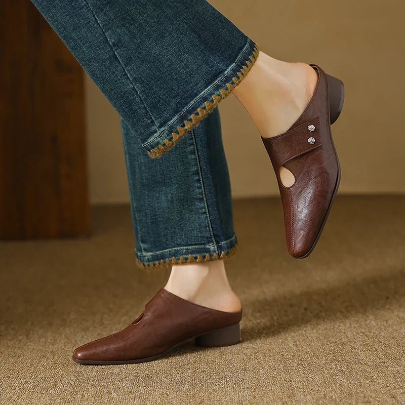 Olga | Sculpted Heel Mules