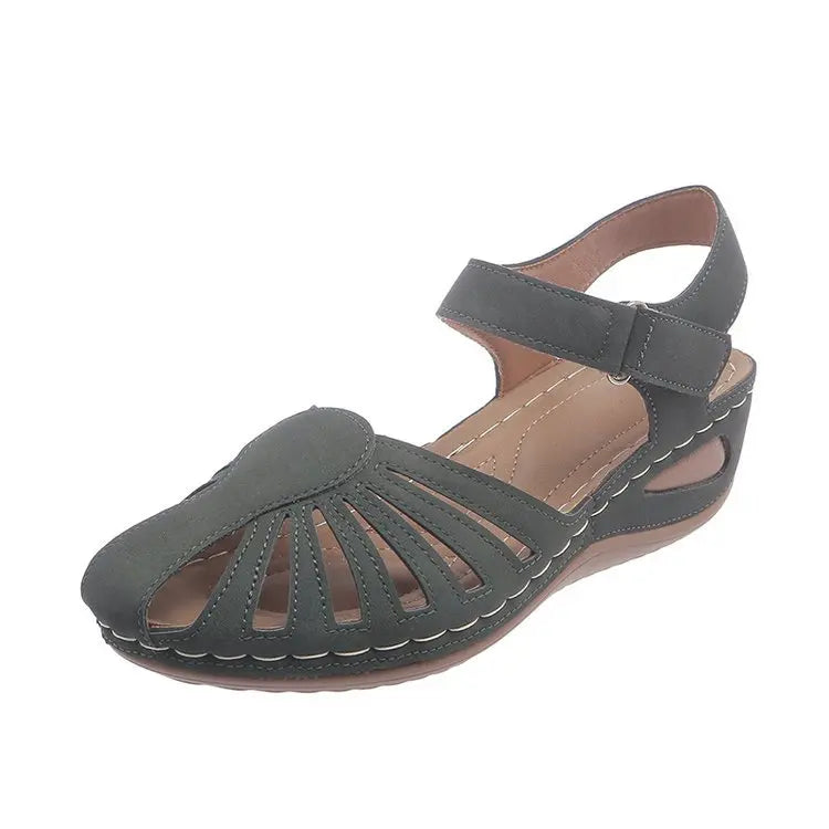 Kerrie Orthopaedic Closed-Toe Ankle-Strap Wedge Sandals