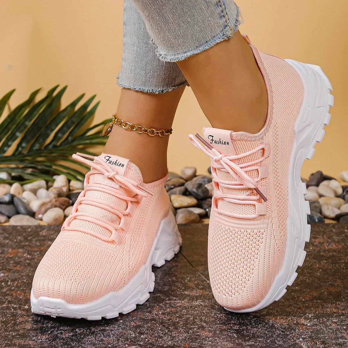 Noelene – Orthopaedic Knit Platform Sneakers