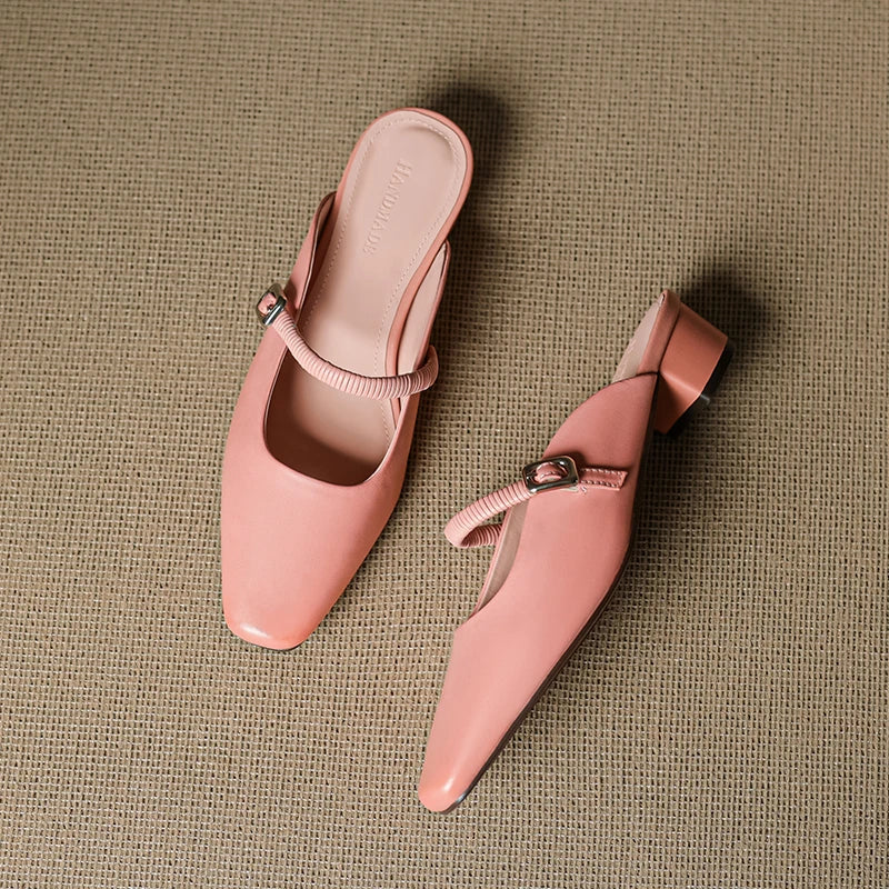 Kera – Polished Low-Heel Mules