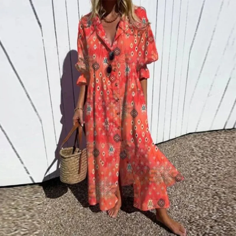Daphne | Puff sleeve maxi dress
