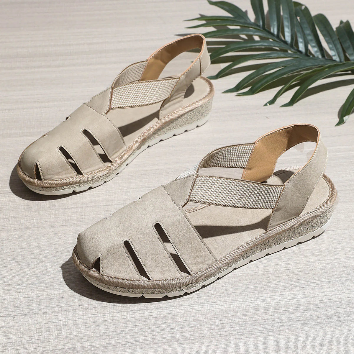 Freda Orthopaedic Closed-Toe Elastic Strap Sandals