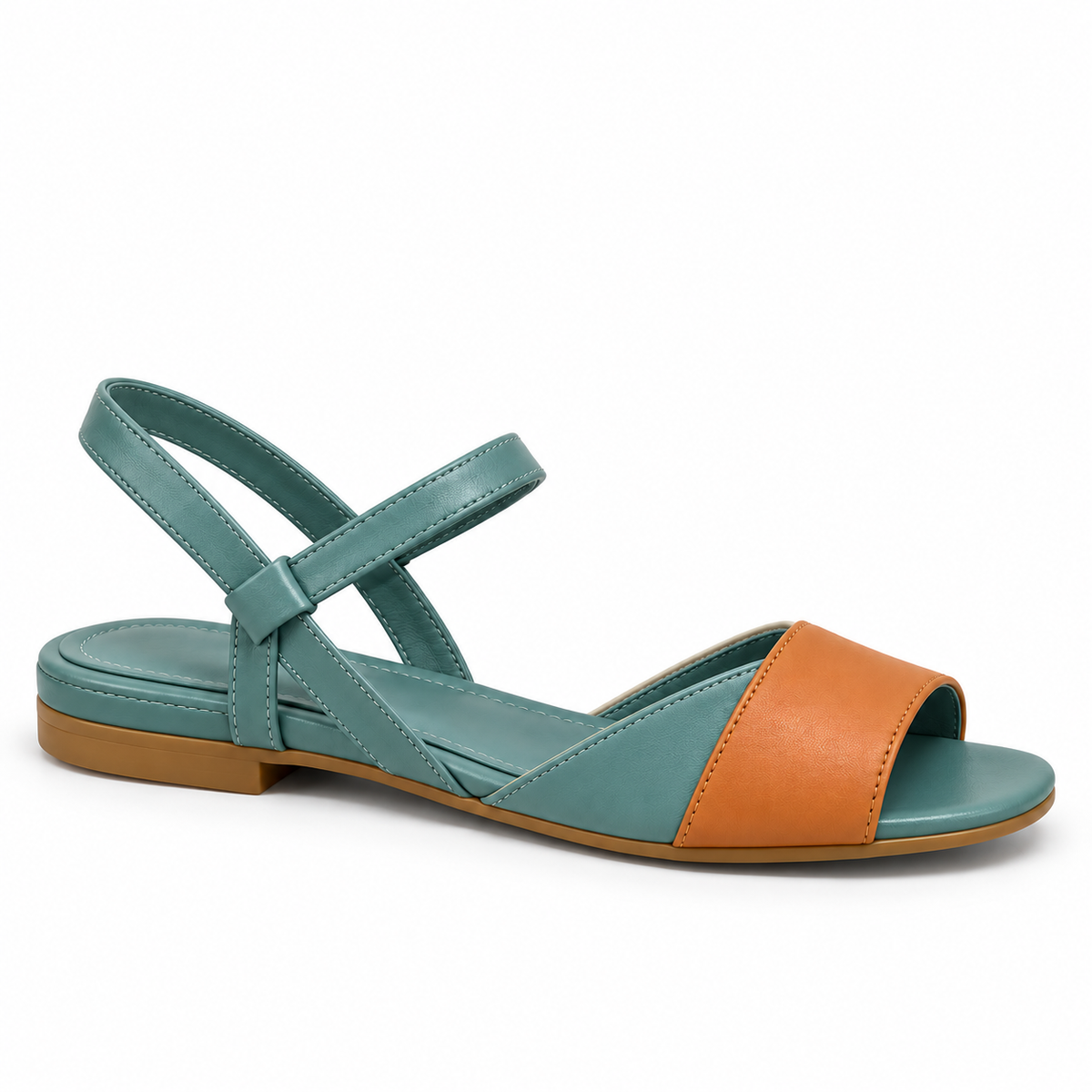 Valda women's colour-block flat ankle-strap sandals