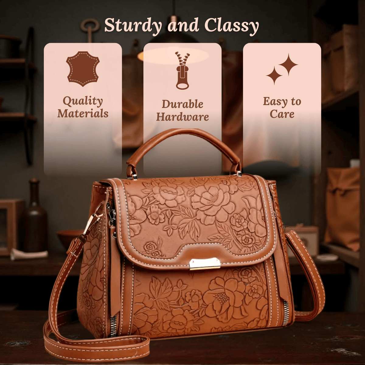 Michela's Floral Elegance | Handbag