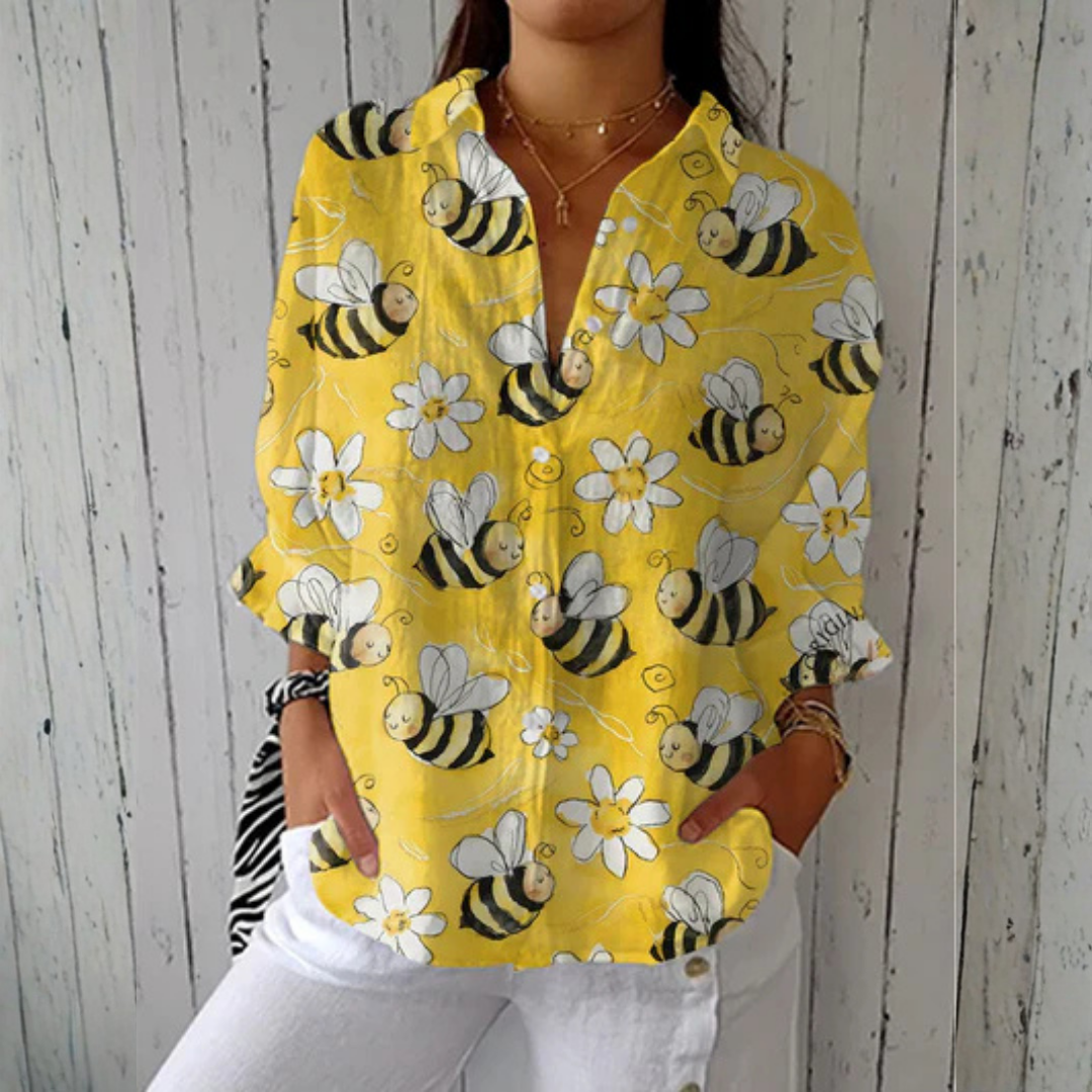 Jonna | Floral and Bee Print Blouse
