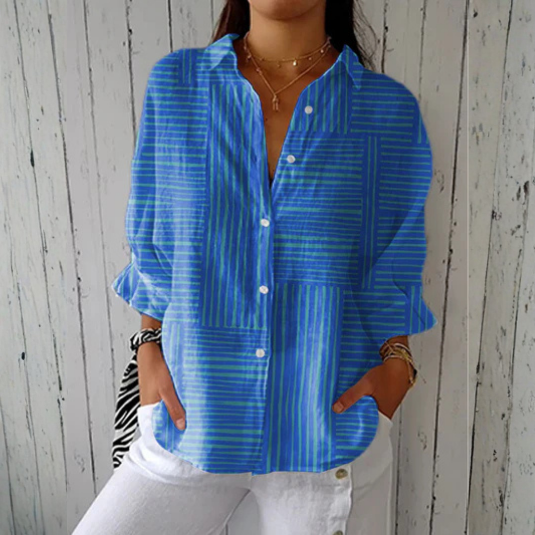 Nelli | Blue Striped Blouse
