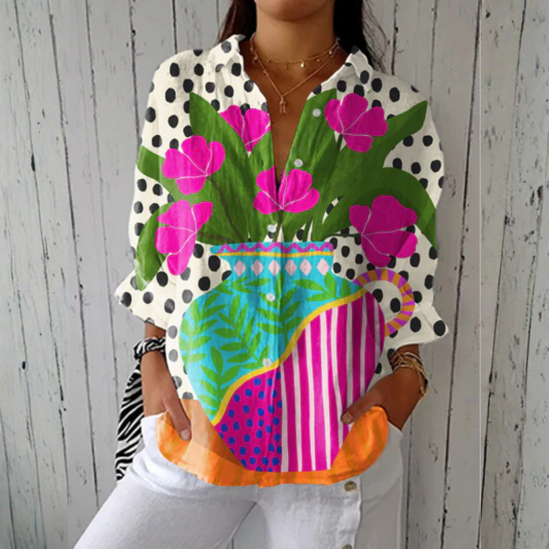 Taina | Vase Patterned Blouse