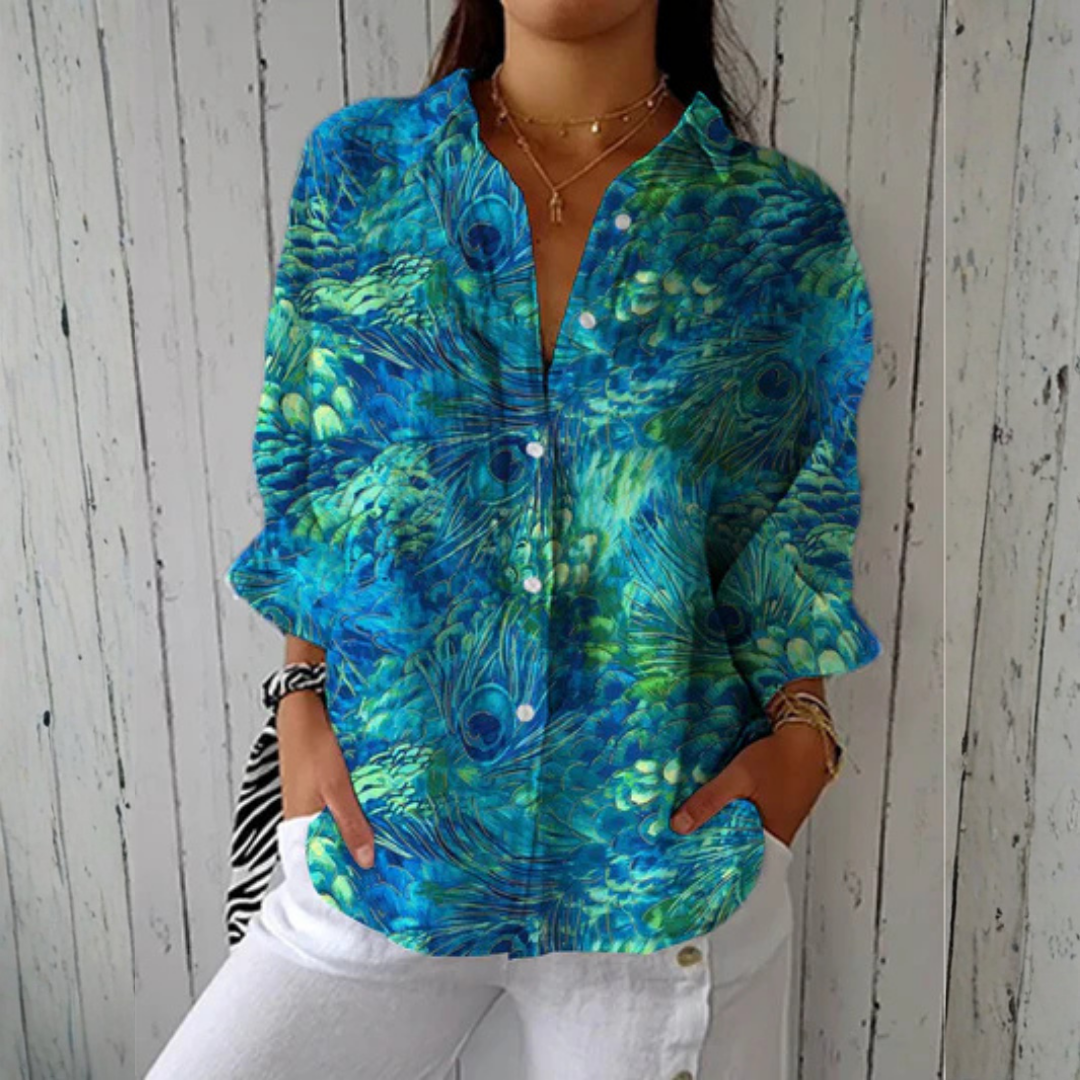 Inkeri | Peacock Patterned Blouse