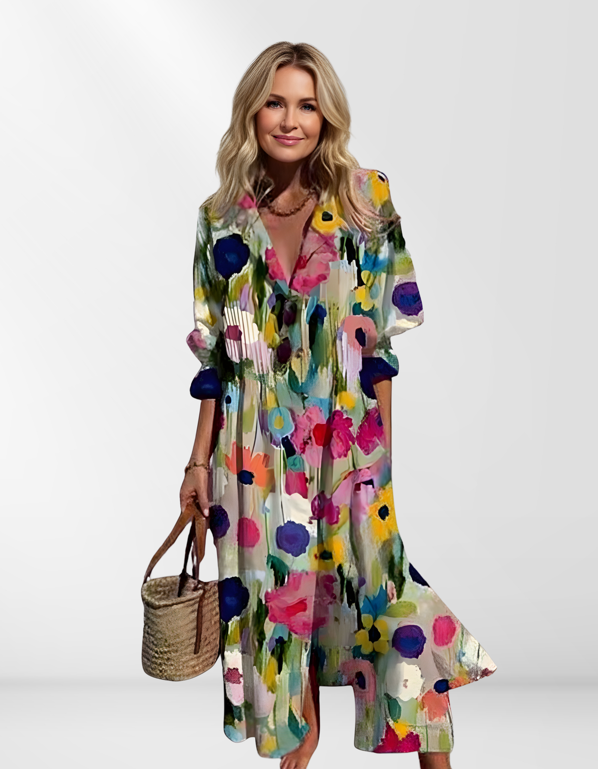 Daphne | Puff sleeve maxi dress