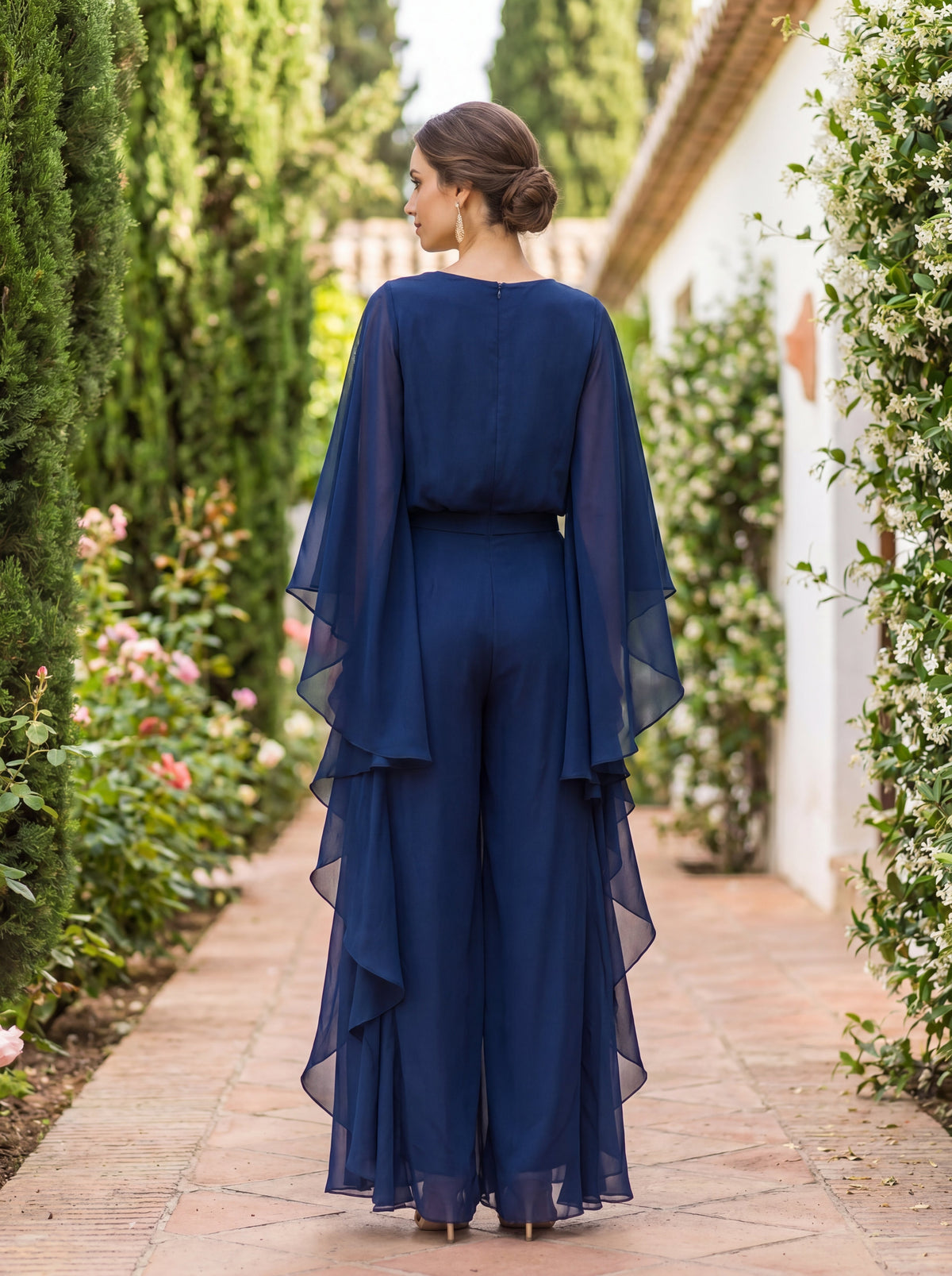 Elvina set in Blue - back view