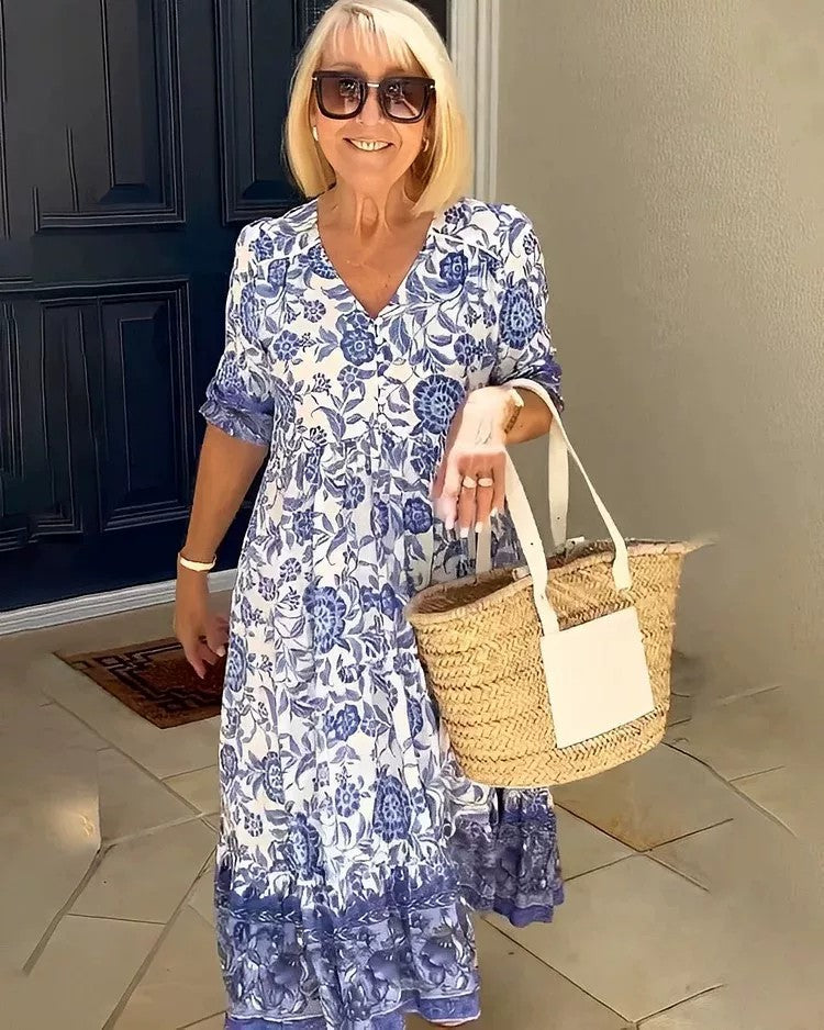 Evelyn | Floral V-neck summer dress