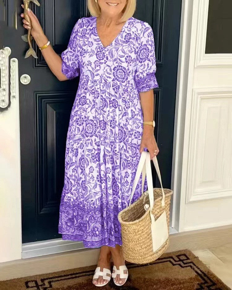 Evelyn | Floral V-neck summer dress