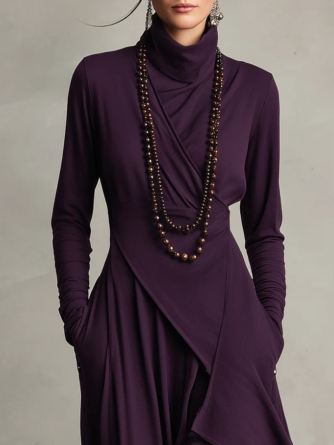 Lori | Vintage Asymmetrical Turtleneck Dress