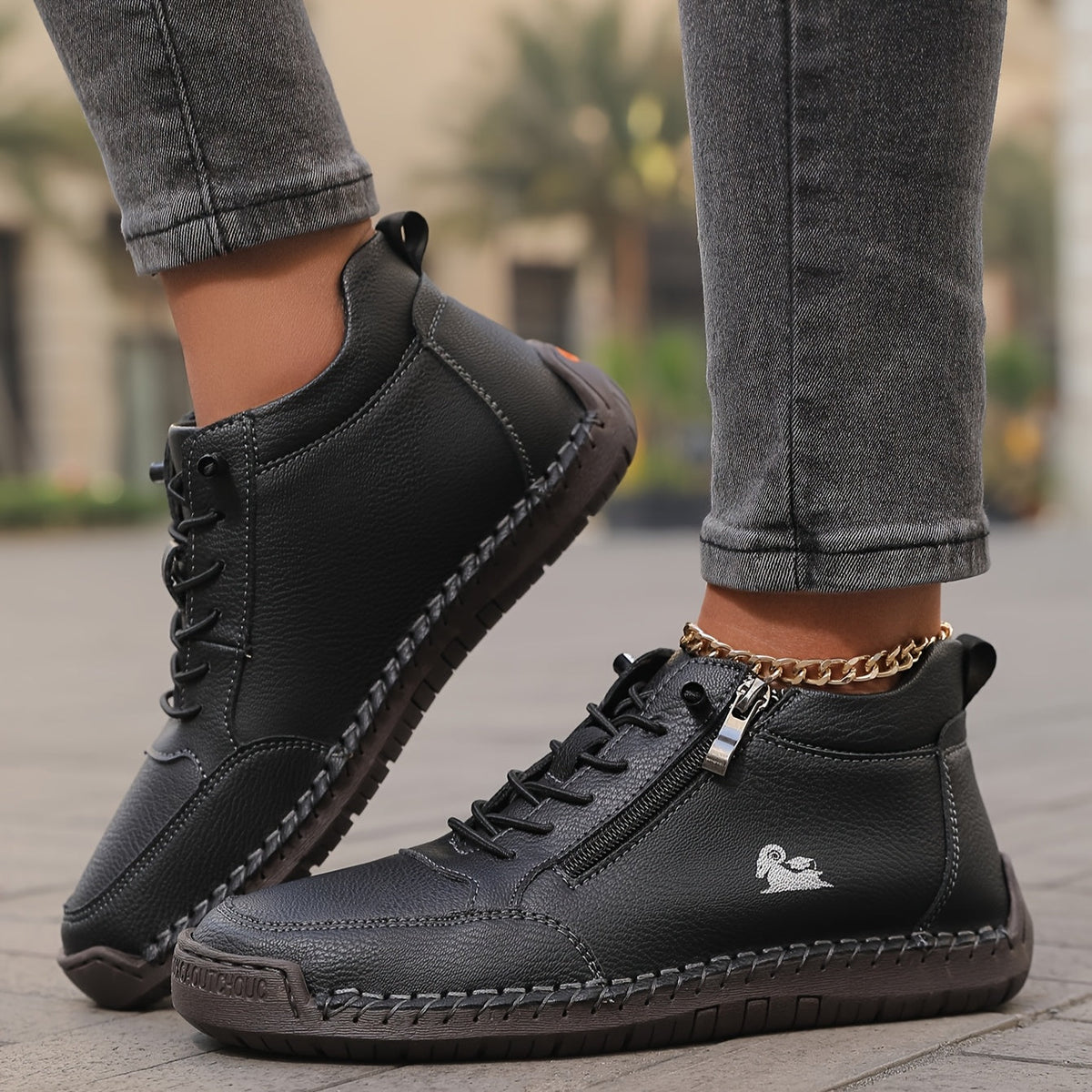 Marian – Orthopaedic Side-Zip Stitched Sneakers