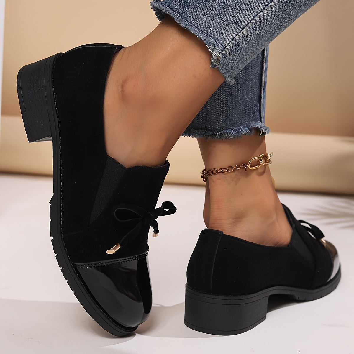 Velma Patent Toe Bow Loafers