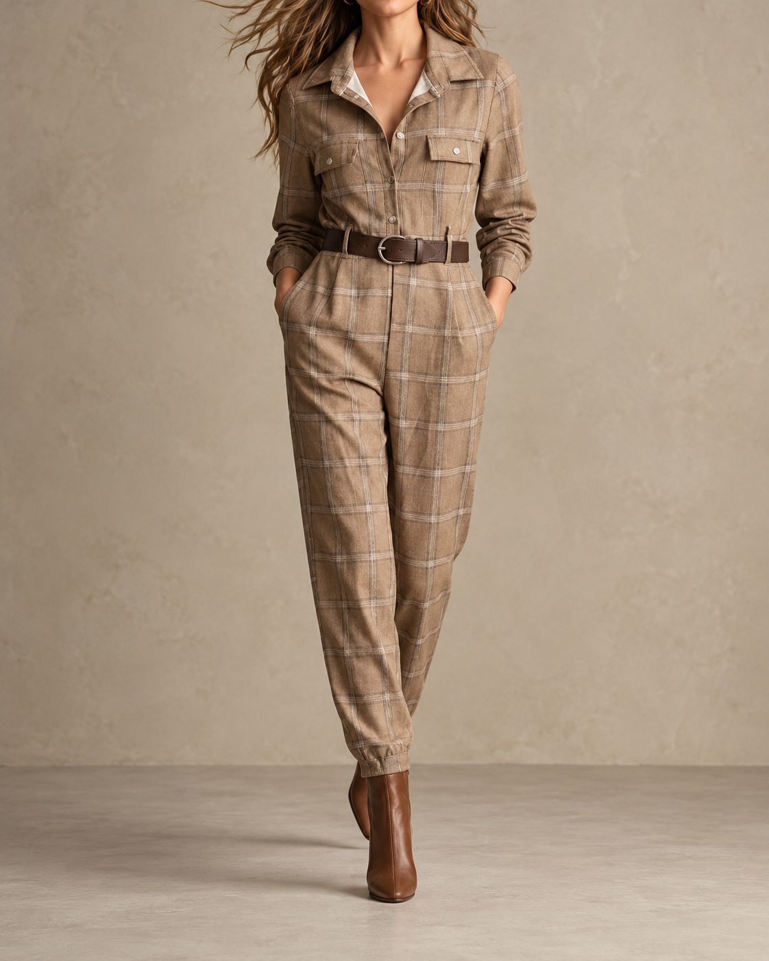Anna™ | elegant checkered jumpsuit