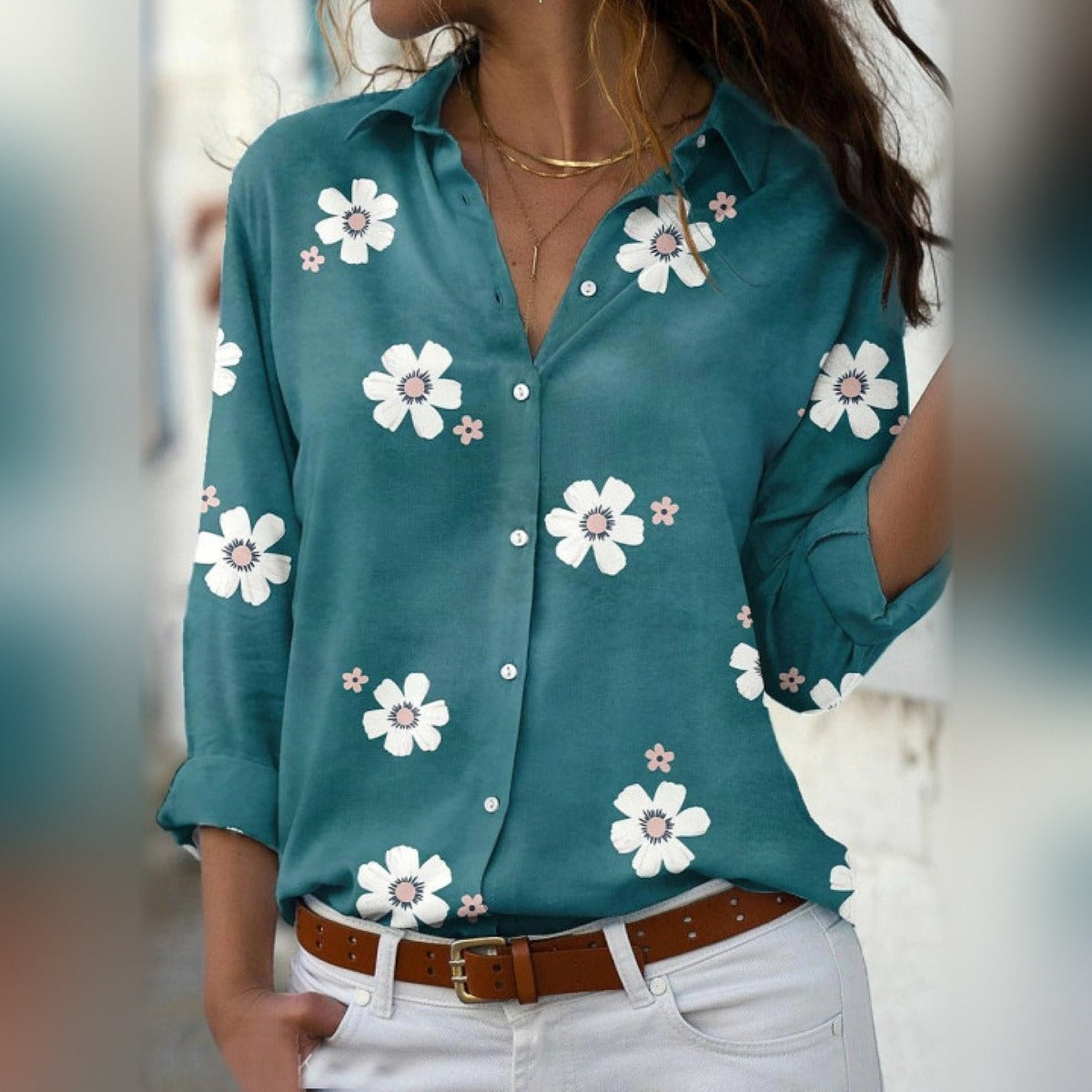 Anouk in Teal Daisy
