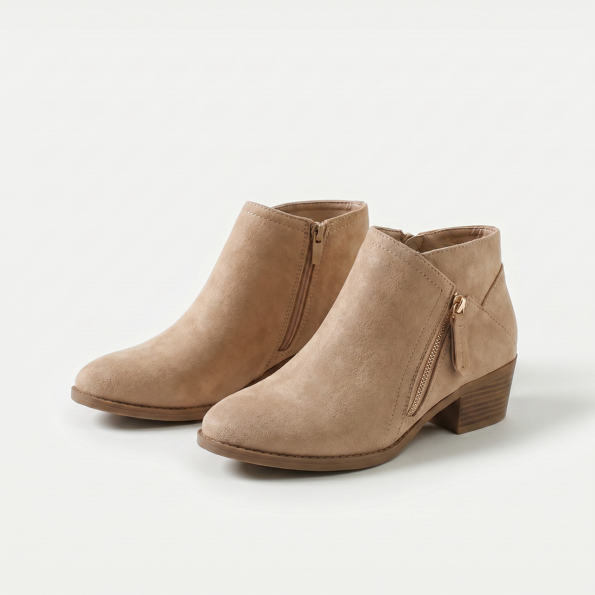 Susannah – Beige Orthopaedic Side-Zip Ankle Boots