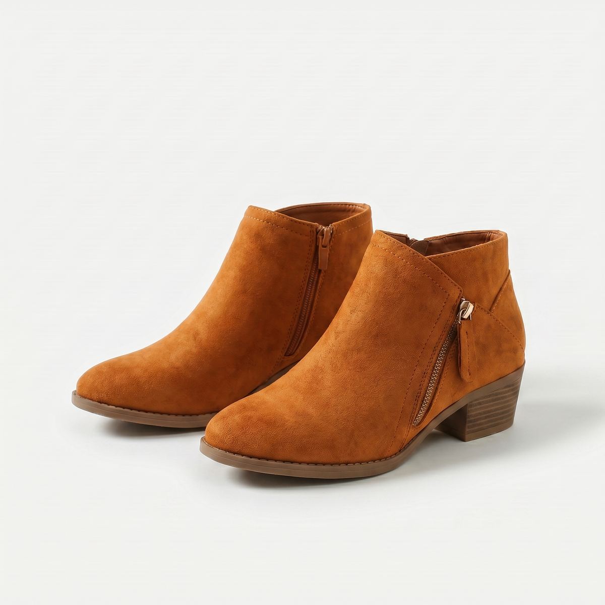 Susannah – Tan Orthopaedic Side-Zip Ankle Boots