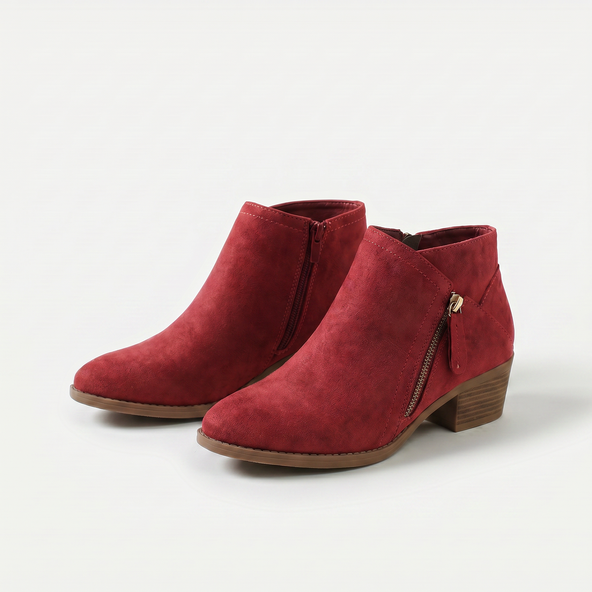 Susannah – Red Orthopaedic Side-Zip Ankle Boots